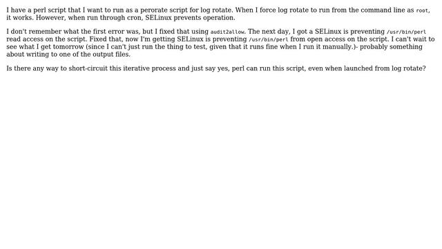 DevOps & SysAdmins: SELinux allow access for perl script via log rotate смотреть онлайн