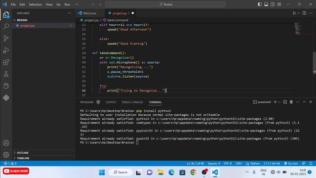 Ai desktop Assistant ||Create a Virtual Assistant with Python||Python Project|| Jarvis Ai #tutorial смотреть онлайн