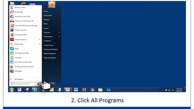 Open MS Word Windows XP Through Windows 7