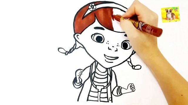 ДОКТОР ПЛЮШЕВА. Мультик раскраска для детей. Как нарисовать ДОКТОР ПЛЮШЕВА. смотреть онлайн