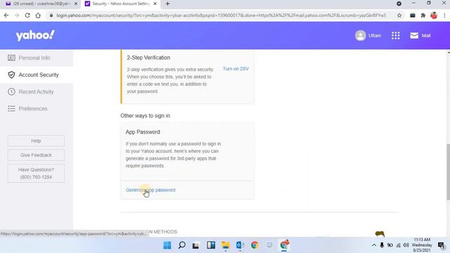 Setup Yahoo Mail In Outlook IMAP With App Password