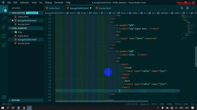 HTML darslari | 16-dars AMALIY-DARS 2-qism смотреть онлайн