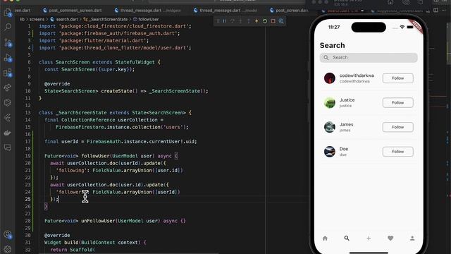 Building a Thread App Clone in Flutter - Part 9: Follow and Unfollow Functionality смотреть онлайн