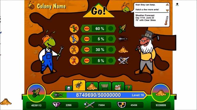 Ant War game - 2000+ gems 6Million food 7Million nest 7Million ants смотреть онлайн