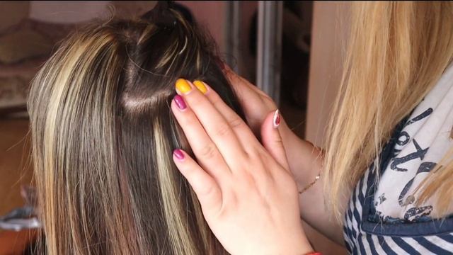 Как наращивать волосы триссами с Алиэкспресс на липкой ленте. смотреть онлайн