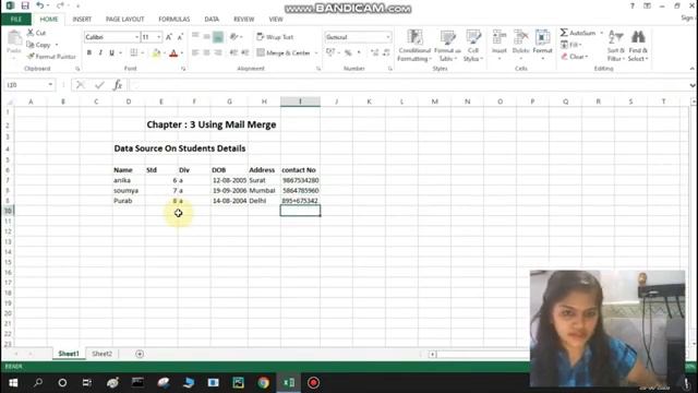 How To Create Data Source in Excel | CBSE Grade 6 | Chapter 3 | Mail Merge | Comp - By Komal Dodiya смотреть онлайн
