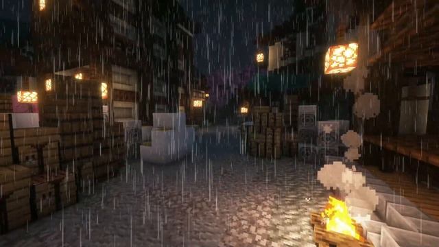 Minecraft relaxing music - Empty road - Rain sounds to Study/Sleep/Relax смотреть онлайн