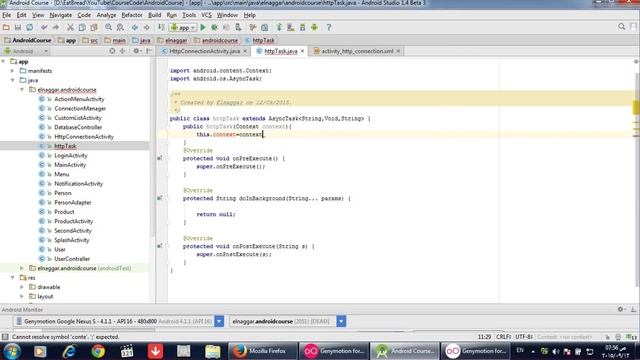 كورس برمجة تطبيقات الاندرويد 26 AsyncTask doInBackground and onPostExecute смотреть онлайн