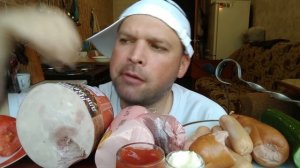 МУКБАНГ Ветчина и Докторская колбаса,сардельки и сосиски / MUKBANG Ham and Doctor's sausage