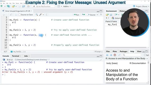 R Error in Function: Unused Argument (2 Examples) | How to Fix | Apply Manually Created Function смотреть онлайн