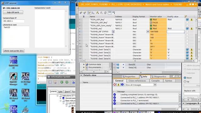 TIA Portal S71200 sending data from PLC to PC by TUSEND-command, troubleshooting смотреть онлайн