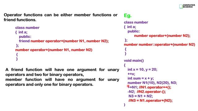 12th Computer Science - I : Chapter 3:C++| OOP | Operator Overloading (theory) | Def | Steps | Rule смотреть онлайн