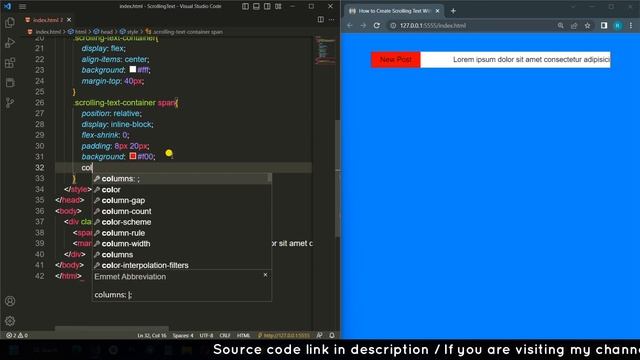 How to Create Scrolling Text With Html & CSS | CSS Marquee смотреть онлайн