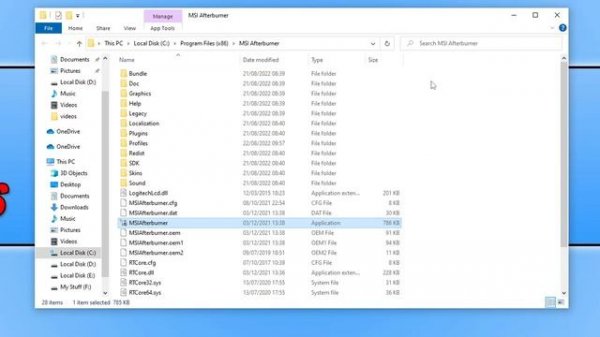 MSI Afterburner Reset To Default Settings