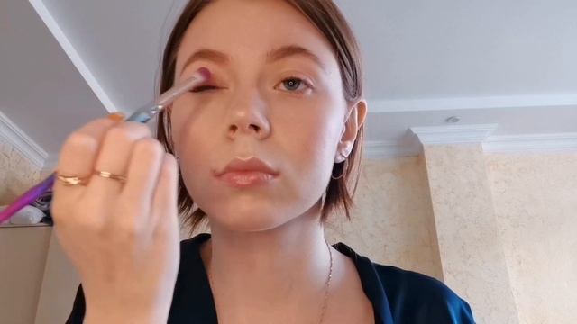Простой фиолетовый макияж на каждый день. GRWM. смотреть онлайн