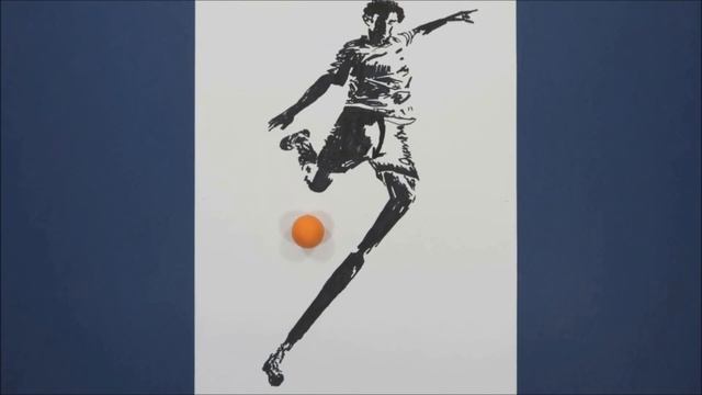 Football, kick in the ball, 3D Trick Art, soccer, optical illusion смотреть онлайн