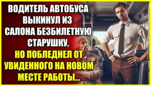 Водитель автобуса ВЫКИНУЛ из салона безбилетную старушку, но побледнел от увиденного на новой работе