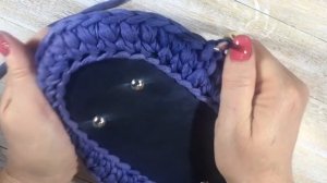 Вяжем сумку из трикотажной пряжи.