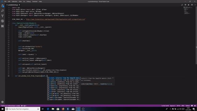 Python Digital Clock - QT5 смотреть онлайн