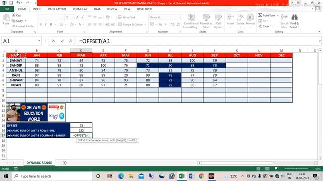 EXCEL OFFSET FUNCTION DYNAMIC RANGE | OFFSET FUNCTION IN EXCEL OFFSET EXPLAINED STEP BY STEP - HIND смотреть онлайн