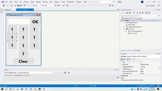 Visual Studio Windows Forms App (Visual Basic VB.NET) PIN Tutorial смотреть онлайн