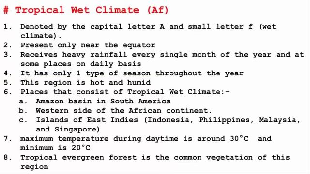 Koppen Scheme - Tropical Wet Climate (Af) | UPSC IAS Geography смотреть онлайн