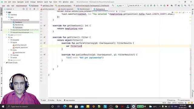 Filter RecyclerView using SearchView смотреть онлайн