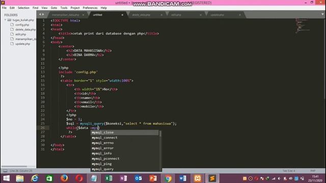Tutorial membuat perintah cetak / print data dari database dengan php смотреть онлайн