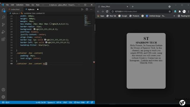 How To Create Glass Hover Effect Using HTML & CSS JS смотреть онлайн
