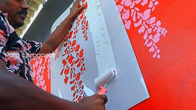 Cherry Blossom Wall painting Stencil design for Bedroom смотреть онлайн