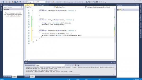 Visual Studio C# Serial Communication (Serial Port) tutorial 1.Send Data (1/13)