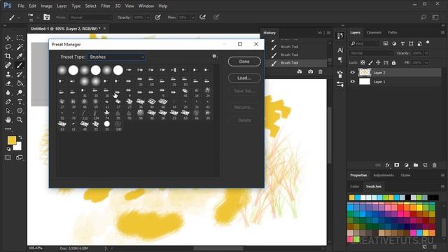 Пресеты кистей. Видеоуроки Photoshop. смотреть онлайн