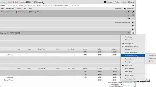 thinkorswim - Organizing The Activity & Positions Tab смотреть онлайн