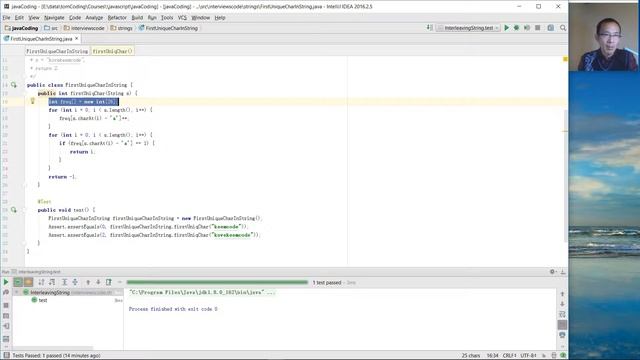 Java Coding Interview Strings 10 First Unique Character in a String смотреть онлайн