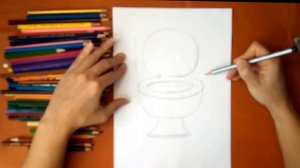 Как нарисовать унитаз (туалет). Онлайн-школа рисования "Малевашки"