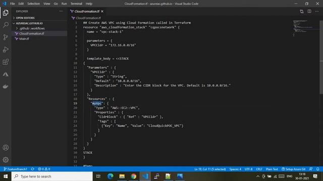 Terraform to deploy AWS Cloudformation template which creates AWS resource | GitHub Actions смотреть онлайн