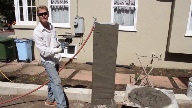 Stucco concrete block pillars. смотреть онлайн