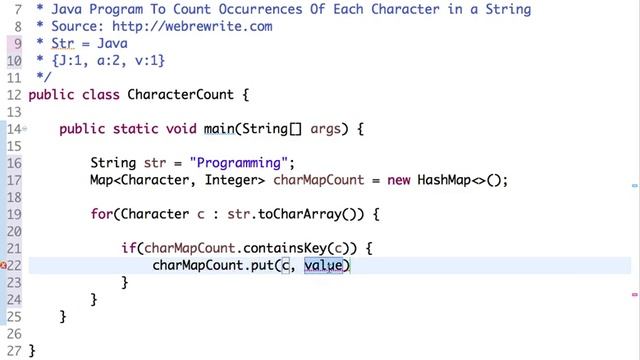 Java Program To Count Occurrences Of Each Character in a String смотреть онлайн
