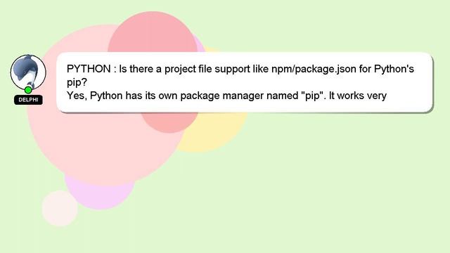 PYTHON : Is there a project file support like npm/package.json for Python's pip? смотреть онлайн