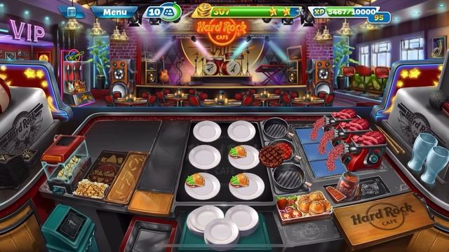 HARD ROCK CAFE Restaurant {COOKING FEVER} Level 2 Fully Furnished 3 STARS IOS Game смотреть онлайн