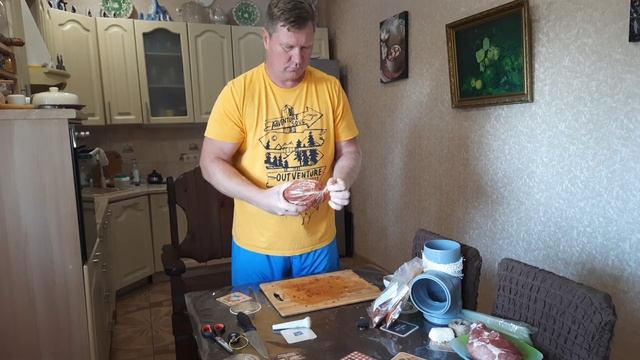 Шея сыровяленая в обычном холодильнике, без всяких стартовых культур. смотреть онлайн