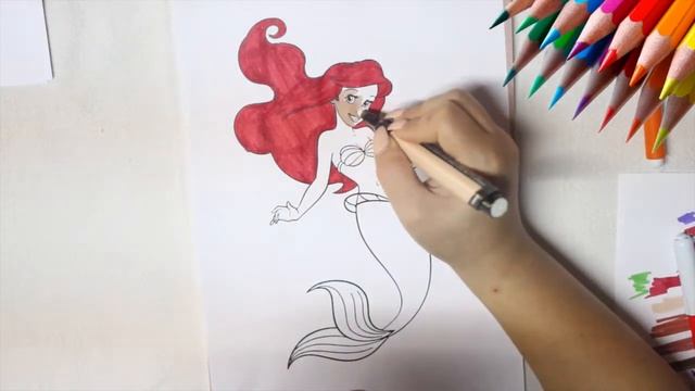Coloring ARIEL Drawing from THE LITTLE MERMAID - Fun Sketch with BOOM TOONS смотреть онлайн
