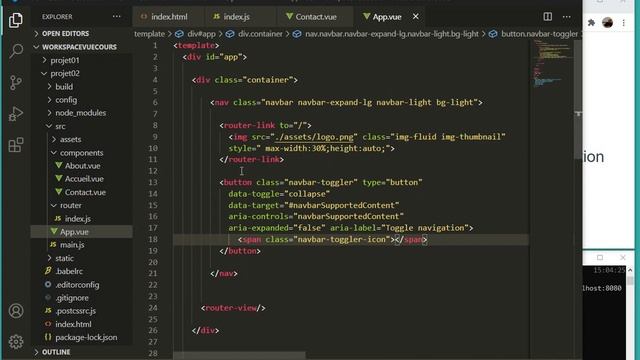 VueJS 15.02 Mise en place d une navigation partie 2 смотреть онлайн