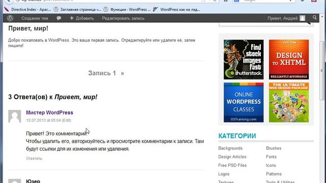 WordPress-Мастер Часть 4 Урок 10 смотреть онлайн