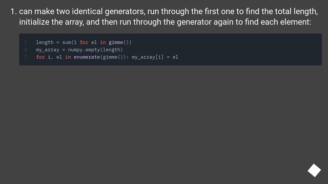 How do I build a numpy array from a generator? смотреть онлайн