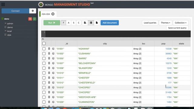 Exports documents as csv in Mongo Management Studio смотреть онлайн