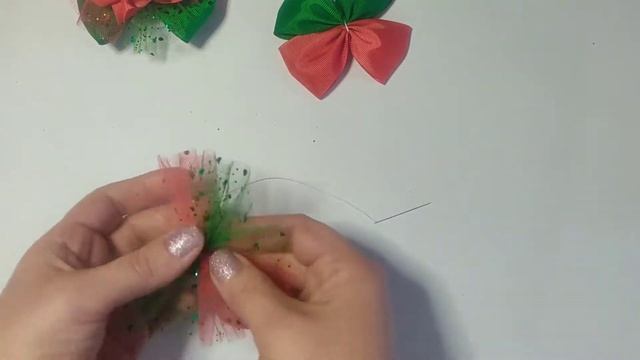 Очень красивые?Новогодние бантики⛄Канзаши. МК/DIY . смотреть онлайн