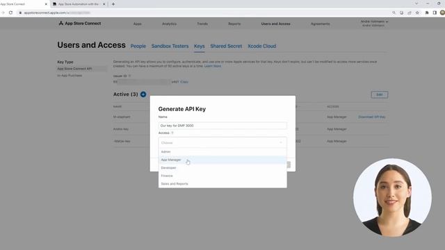 How to grant API key access to Apple App Store Connect смотреть онлайн
