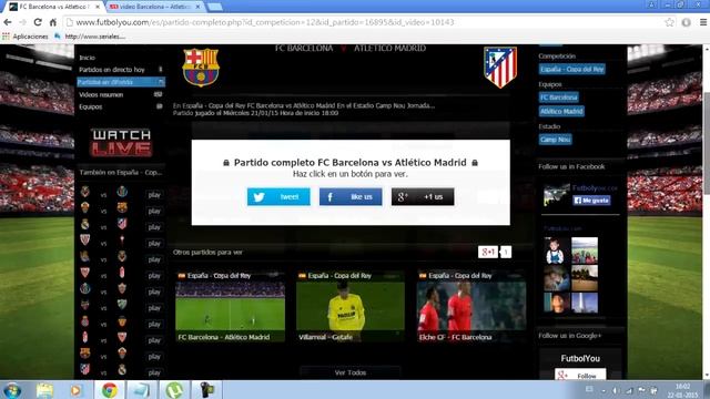 Paginas para ver partidos REPETIDOS,DIFERIDOS 2015 смотреть онлайн