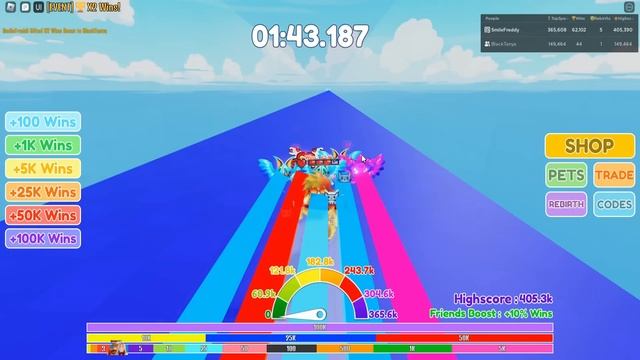 МАКСИМАЛЬНАЯ СКОРОСТЬ ДЕВУШКЕ НУБИКУ за 1 МИНУТУ! Race Clicker Roblox смотреть онлайн
